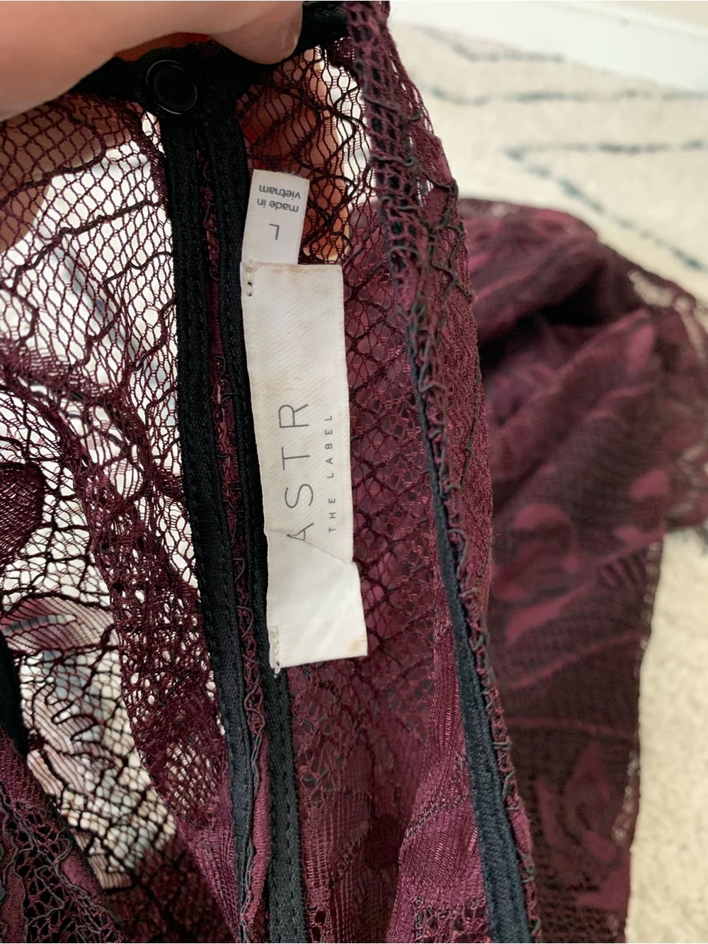 ASTR Lace Pencil Sheath Cocktail Dress Purple - Picture 7 of 11